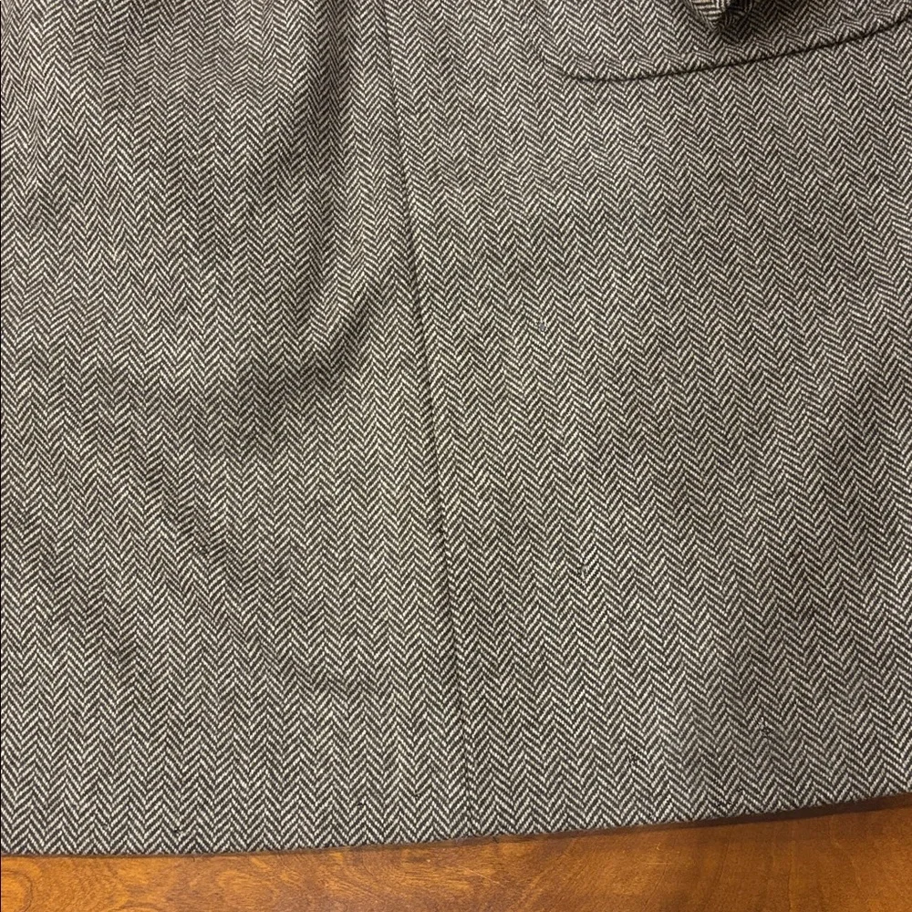 J. Crew Vintage Men's Wool Brown‎ Herringbone Pea Coat.  Made in Italy